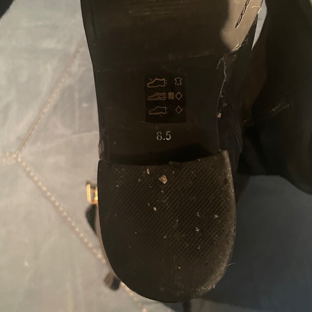 Steve Madden Tall Black Leather Boots - Classic Riding Style - Picture 6 of 8